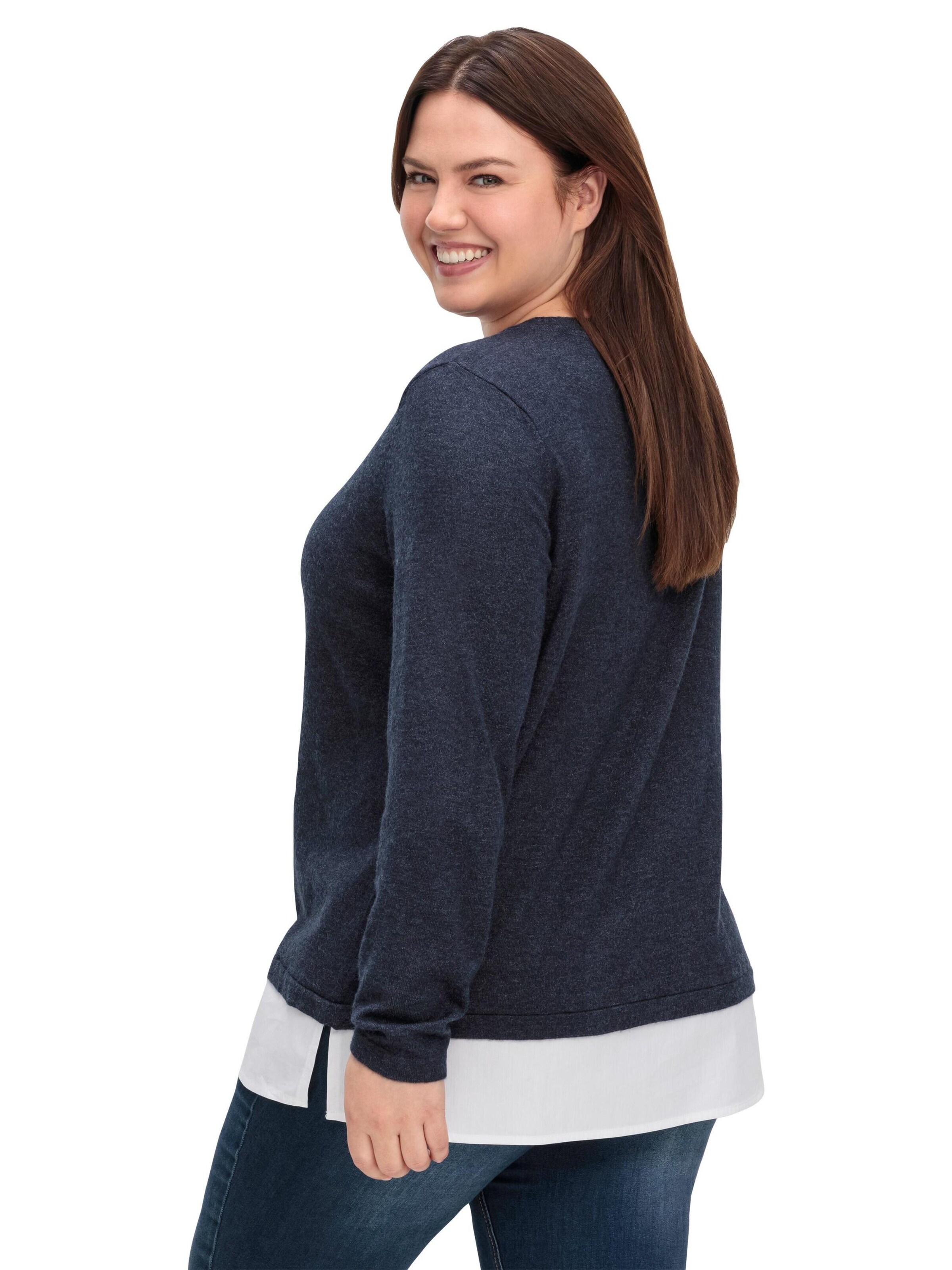 SHEEGO Sweter w kolorze niebieski