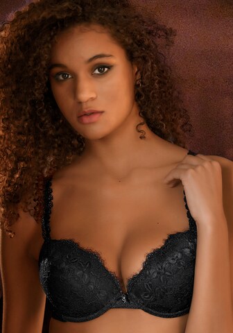 Push-up Sutien de la VIVANCE pe negru: față