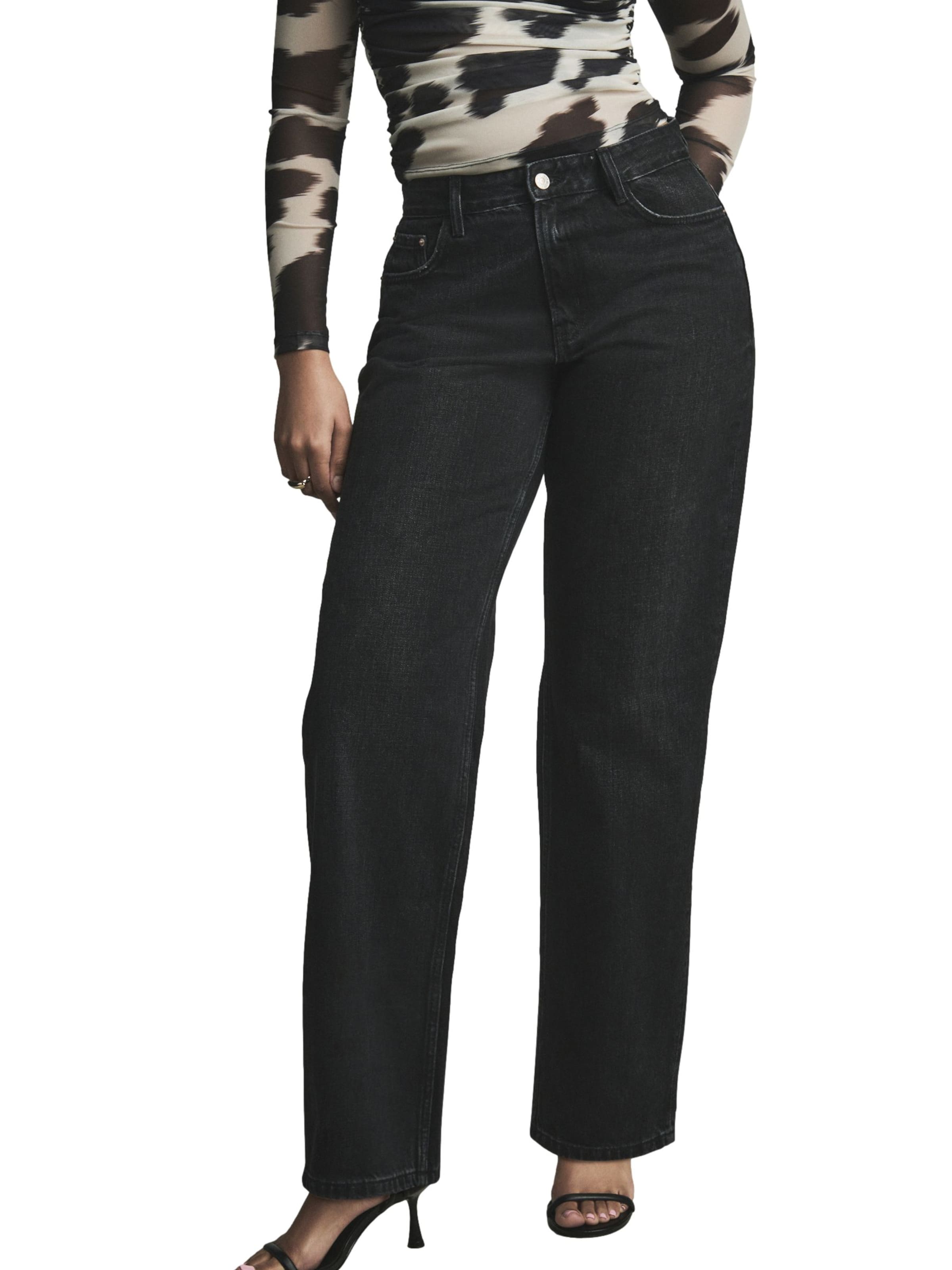 juoda Next Platėjantis Džinsai: priekis