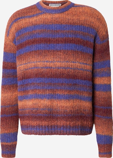 WEEKDAY Pulover u plava / hrđavo smeđa / mandarina, Pregled proizvoda