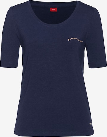 s.Oliver Slaapshirt in Blauw: voorkant