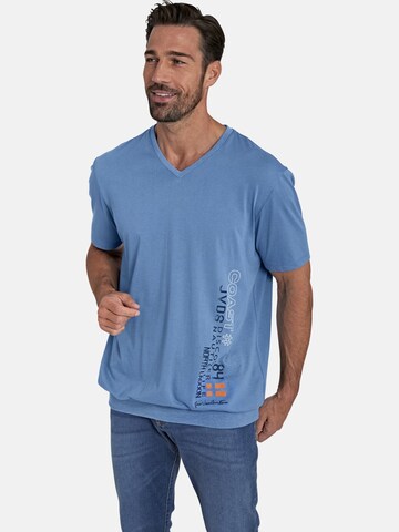 T-Shirt ' Gilbrecht ' Jan Vanderstorm en bleu : devant