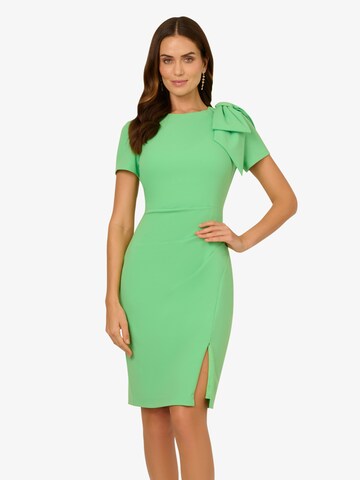 Adrianna Papell Cocktail Dress 'Pleated Bow Midi Dress' in Green: front