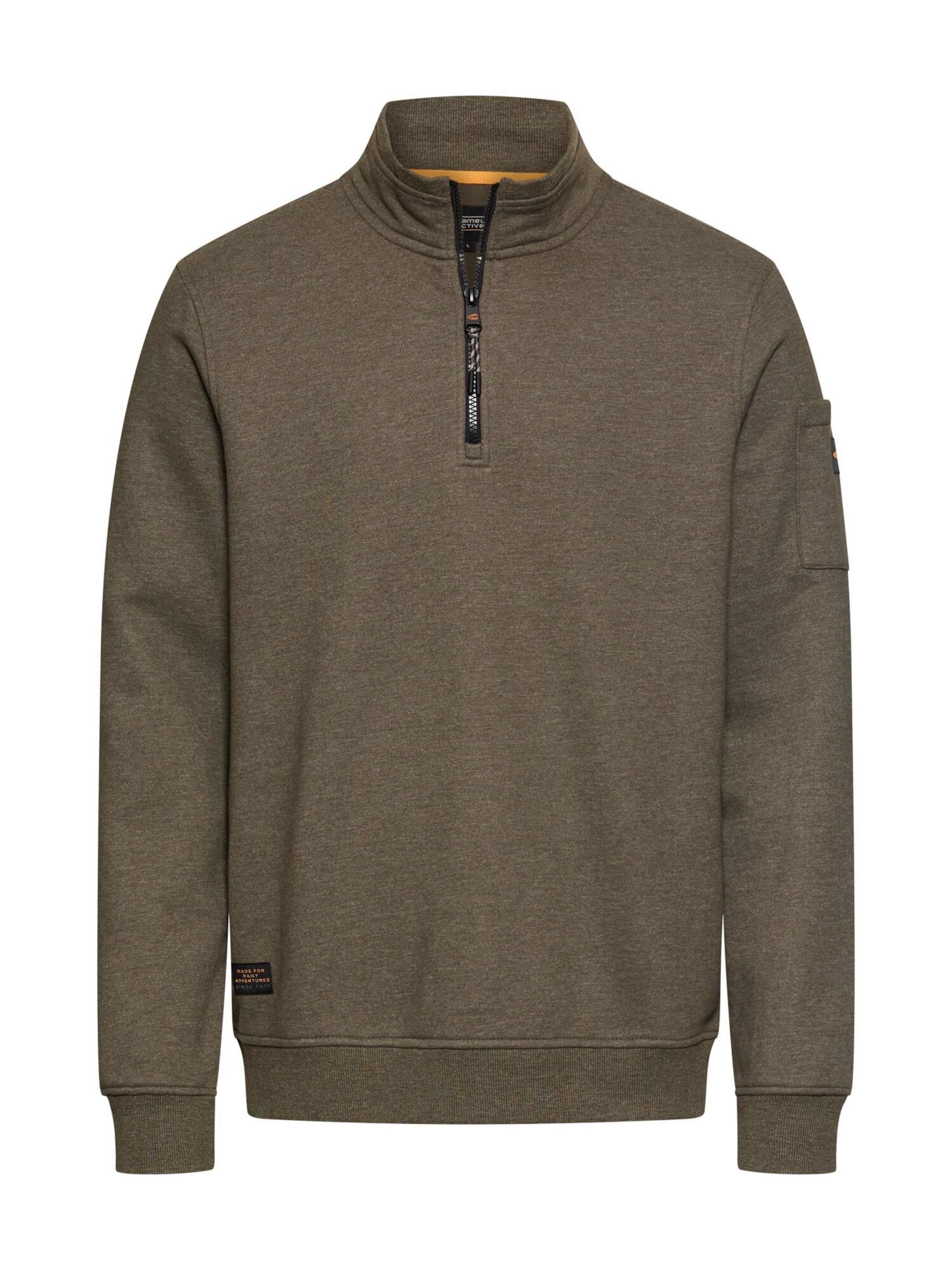 CAMEL ACTIVE Sweatshirt mit Troyerkragen in Grün: Vorderseite
