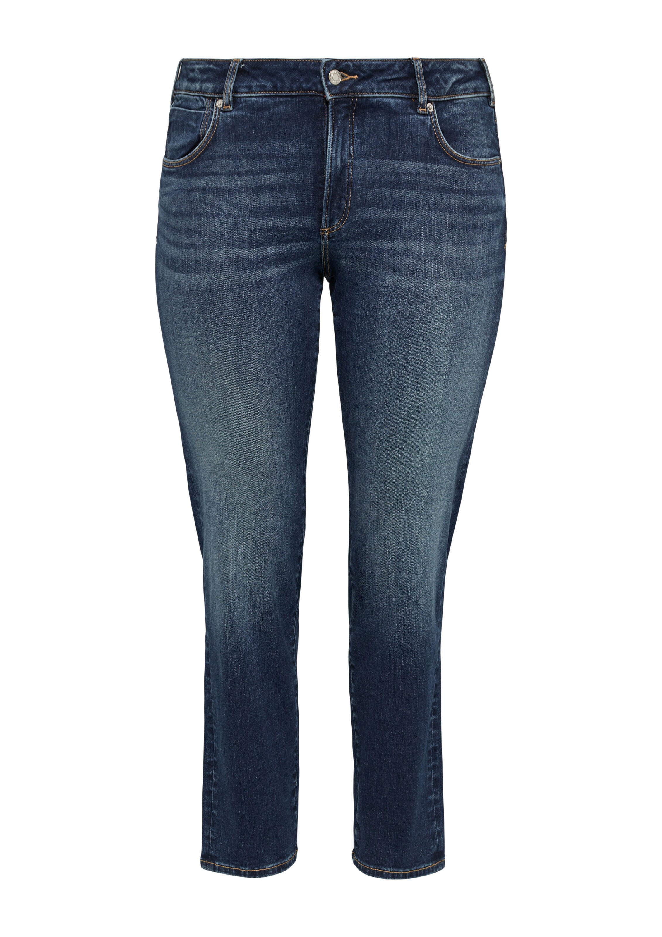 s.Oliver Red Label Plus Tapered Jeans in Blauw: voorkant