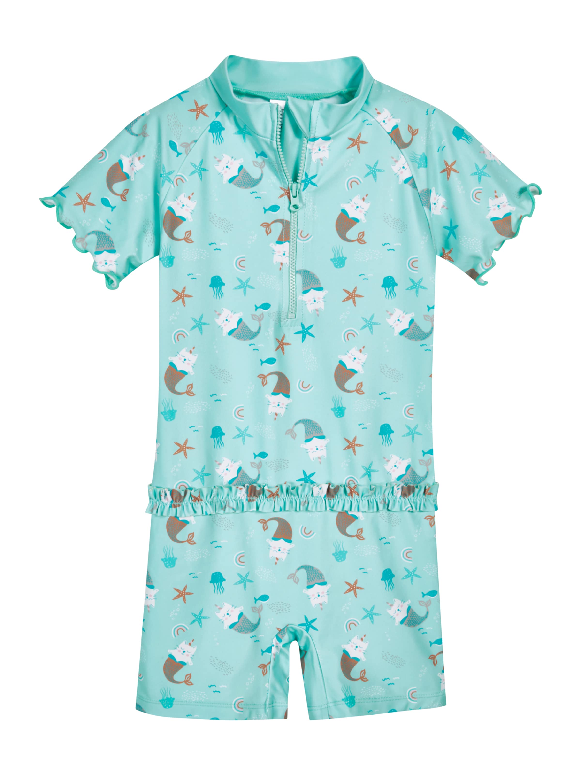 Protecție UV 'Einhornmeerkatze' de la PLAYSHOES pe verde: față