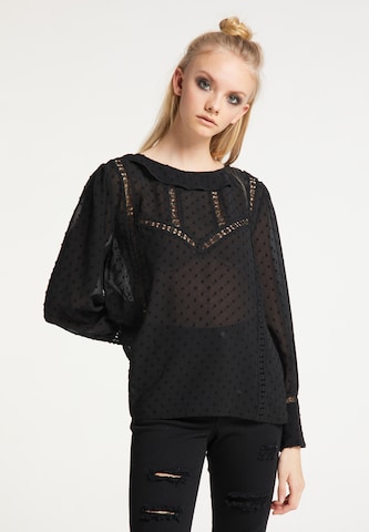 Camicia da donna di myMo ROCKS in nero: frontale