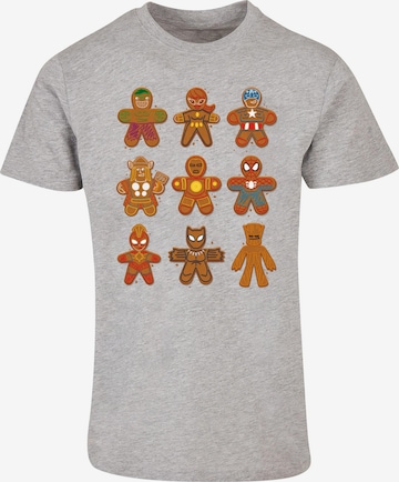 T-Shirt 'Marvel Universe - Christmas Gingerbread Avengers' ABSOLUTE CULT en gris : devant