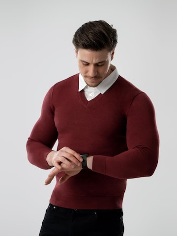 PANTONECLO Sweater 'Pantoneclo Men’s Mock Sweater' in Red