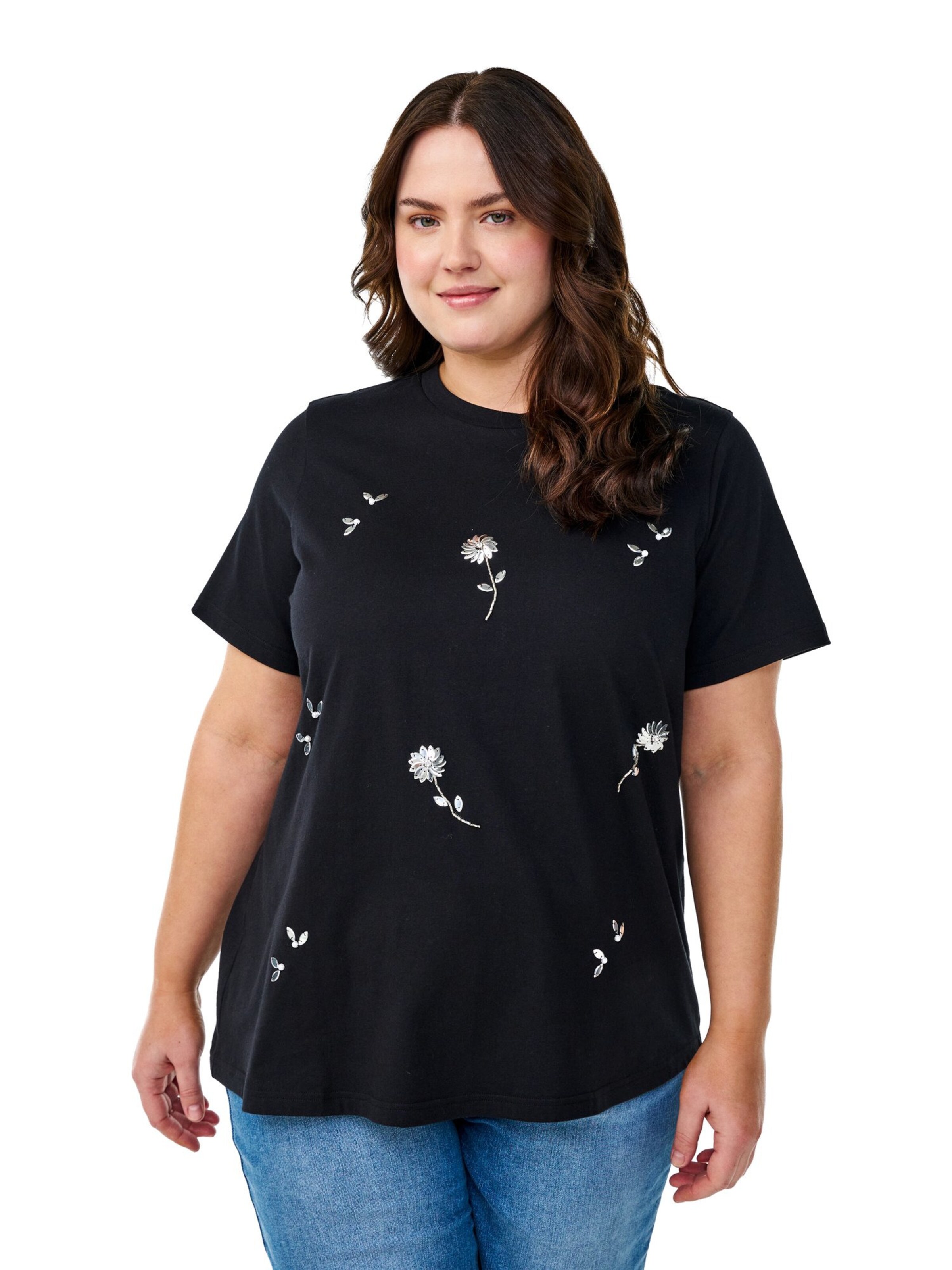 Zizzi Μπλουζάκι 'Sadie' σε μαύρο