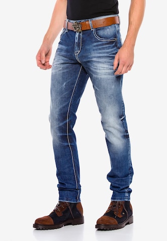 CIPO & BAXX Slimfit Jeans in Blauw: voorkant