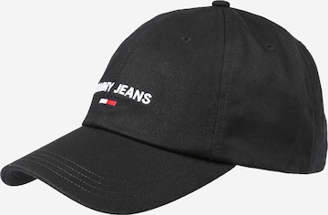 Tommy Jeans Cap in Black: front