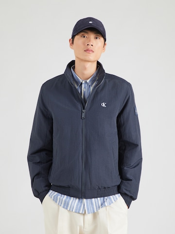 Calvin Klein Jeans Φθινοπωρινό και ανοιξιάτικο μπουφάν 'Harrington' σε μπλε: μπροστά