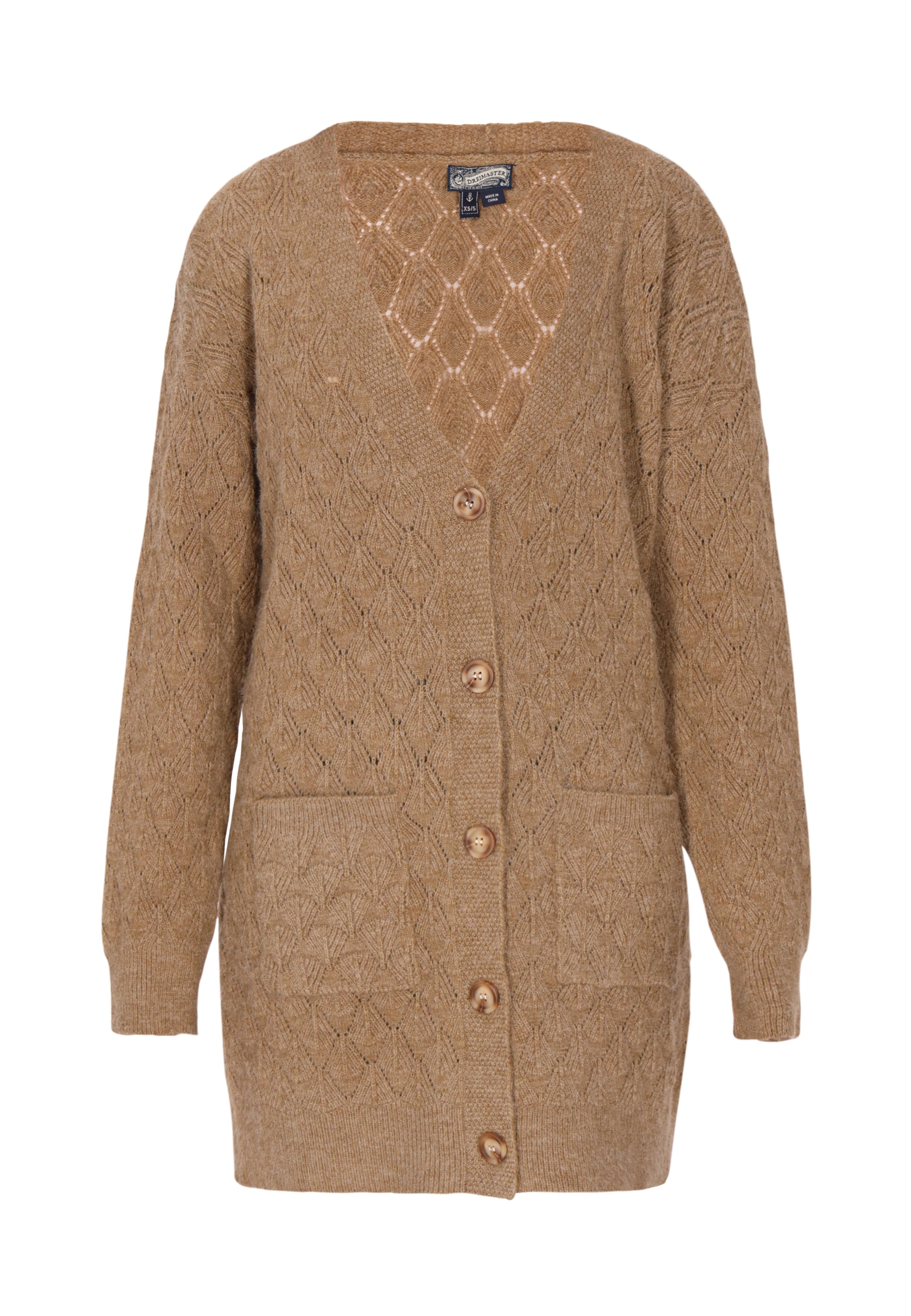 DreiMaster Vintage Strickjacke in Braun: Vorderseite