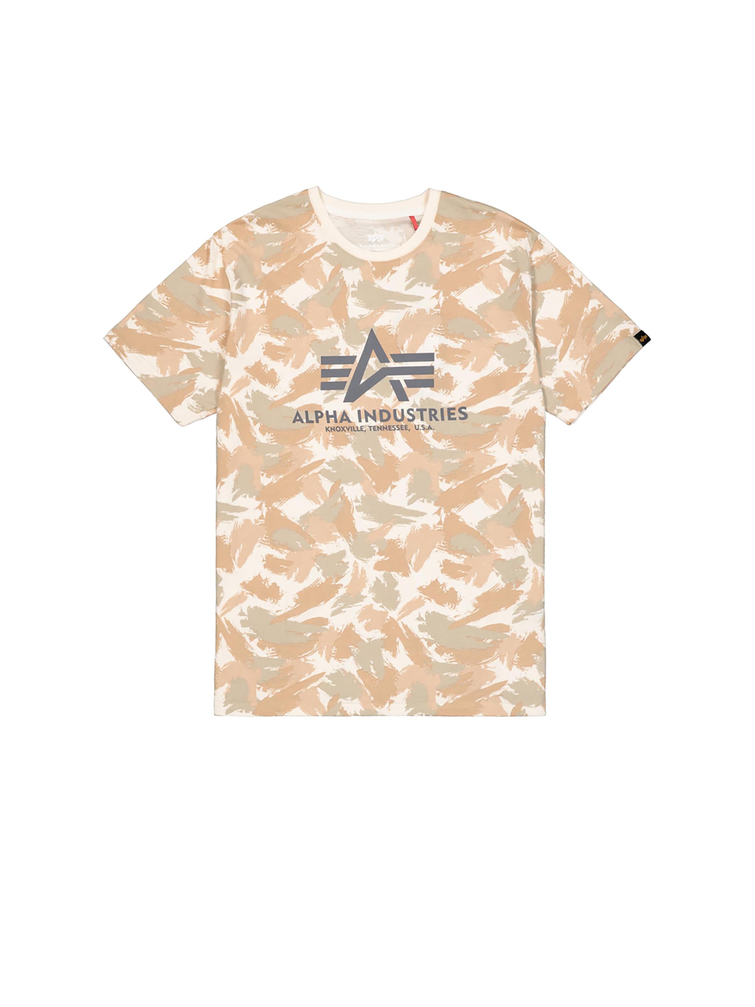 ALPHA INDUSTRIES Shirt 'Basic Logo' in Beige: front