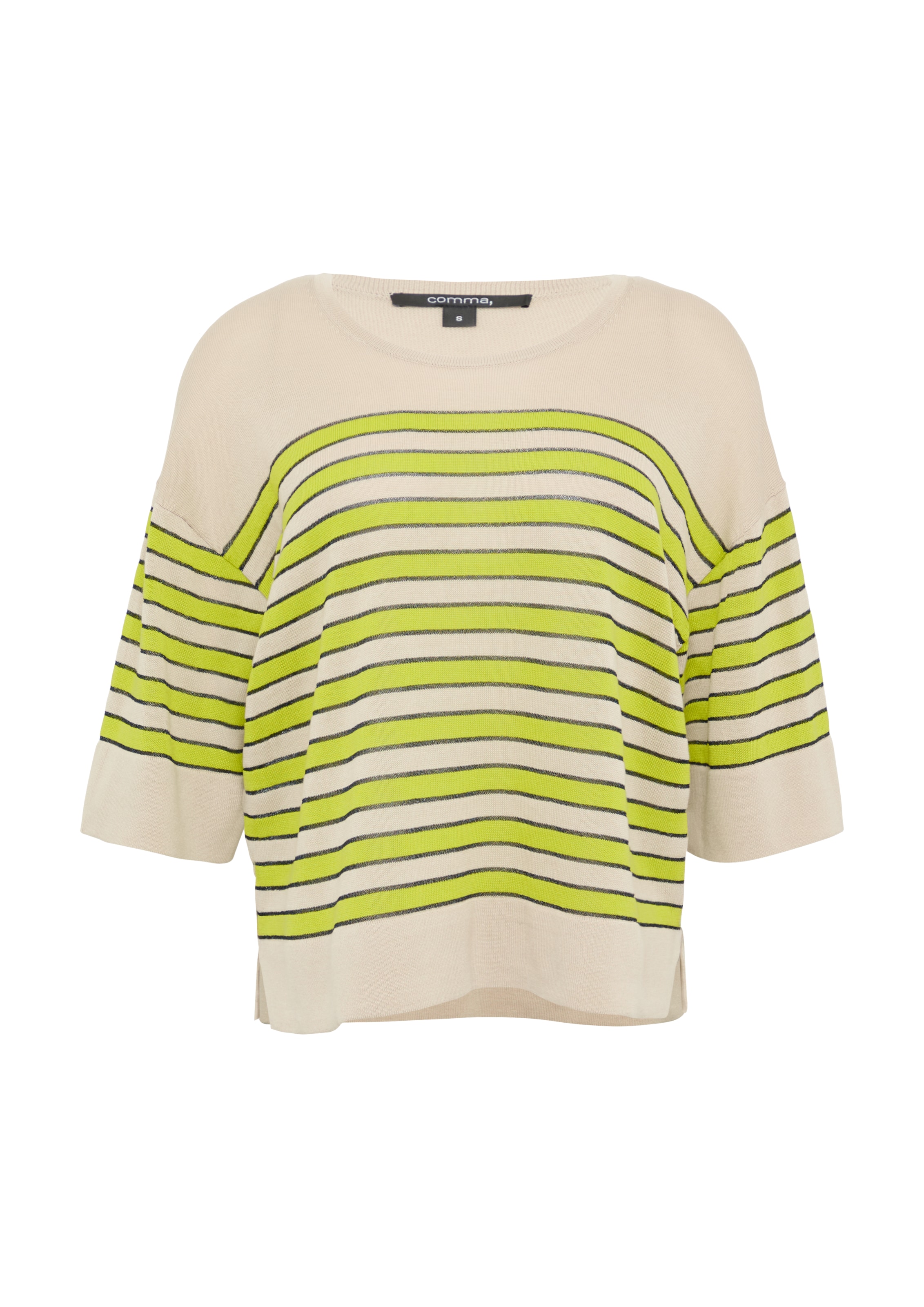 COMMA Pull-over en kaki / kiwi / noir, Vue avec produit