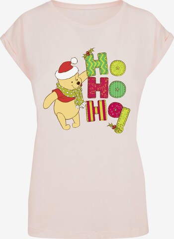 T-shirt 'Winnie The Pooh - Ho Ho Ho Scarf' ABSOLUTE CULT en rose : devant