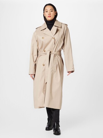 Manteau mi-saison Tommy Hilfiger Curve en beige : devant