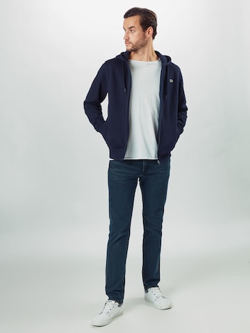 LACOSTE Regular Fit Sweatjacke in Blau