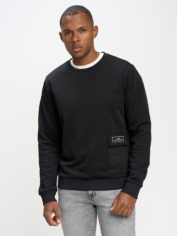 BIG STAR Sweatshirt 'Hugoner' in Zwart: voorkant
