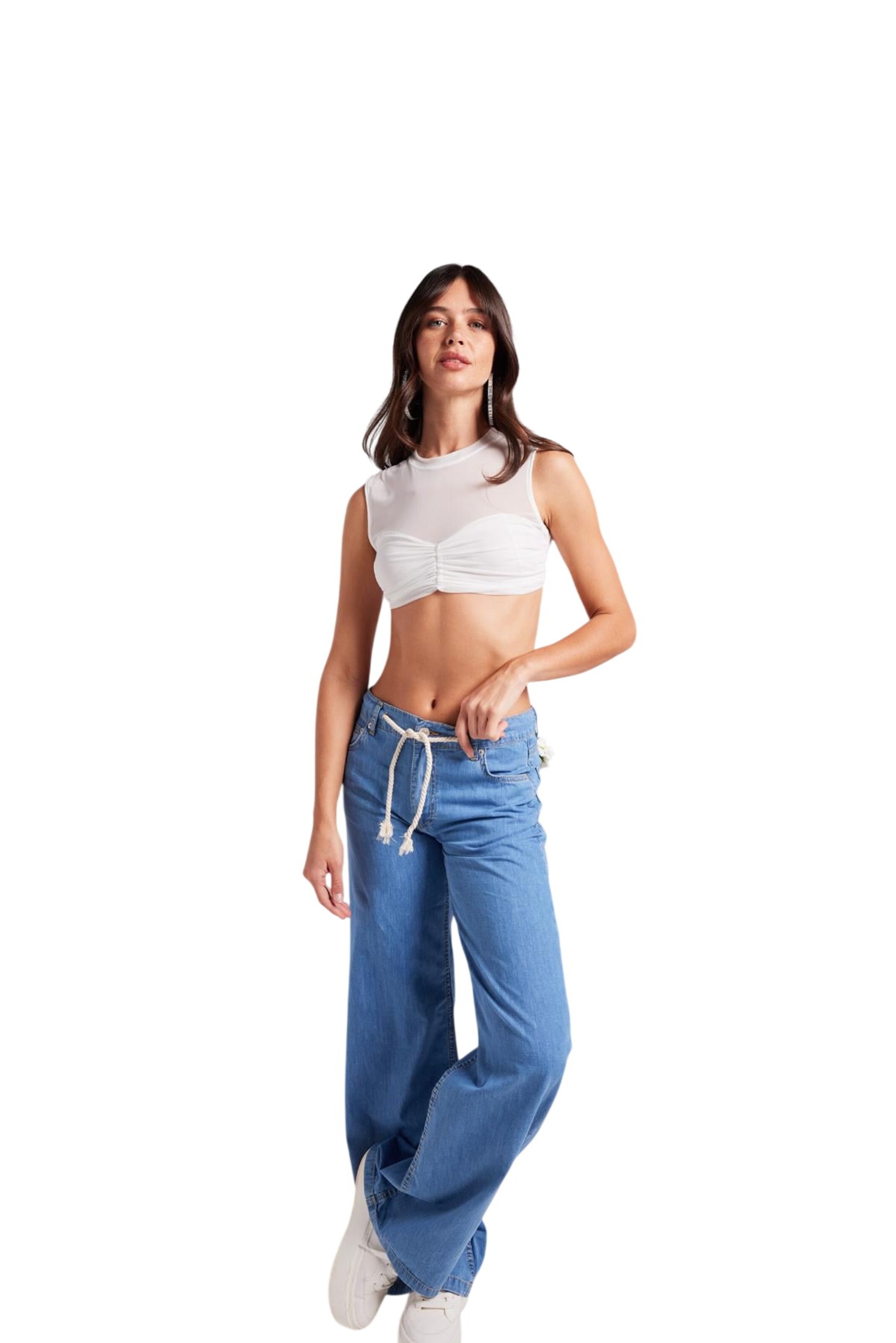 HOLLY LOLLY Wide Leg Jeans in Blau