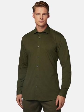 Boggi Milano Regular fit Overhemd in Groen: voorkant