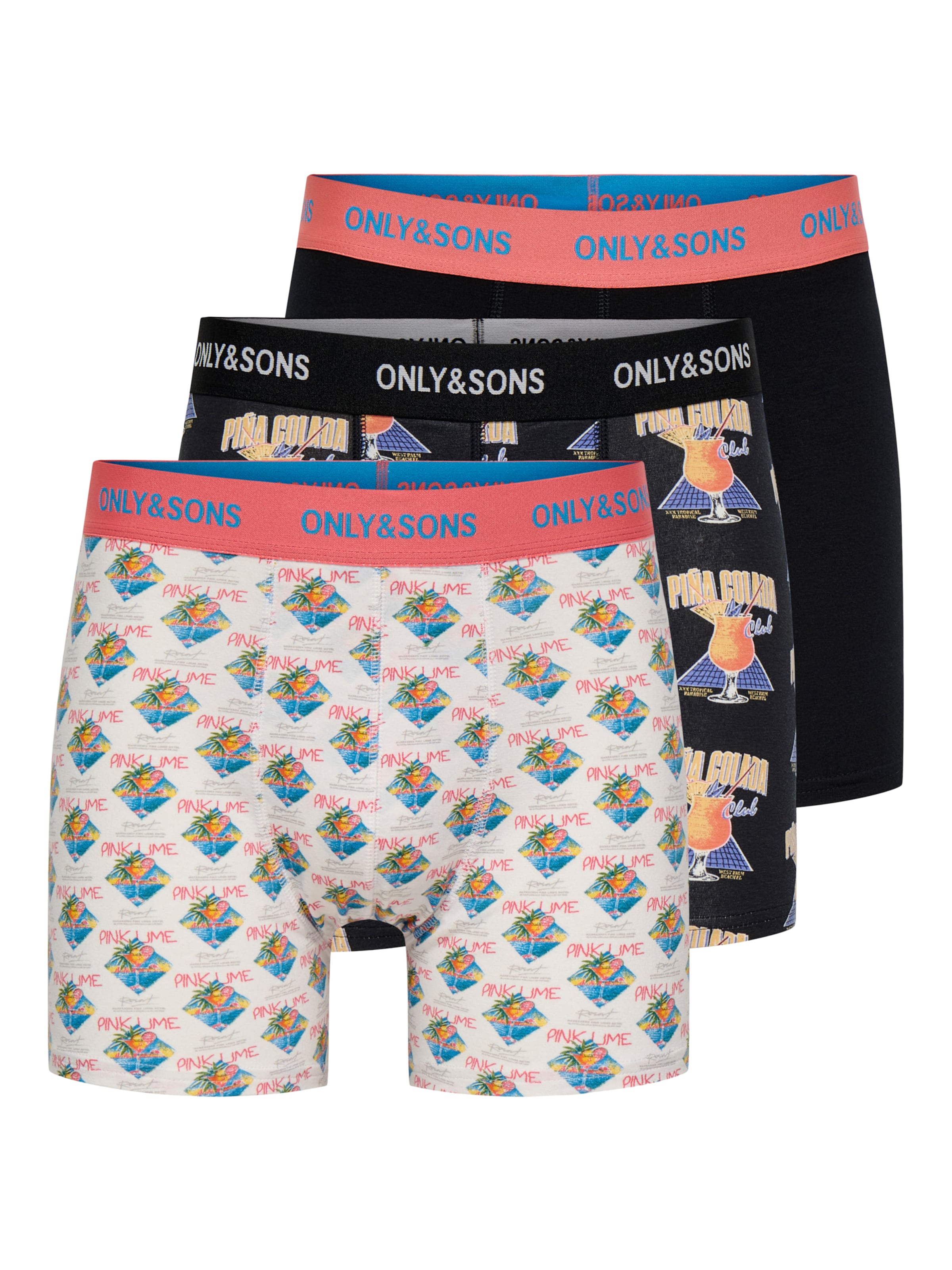 Only & Sons Boxer shorts in Mixed colors: front