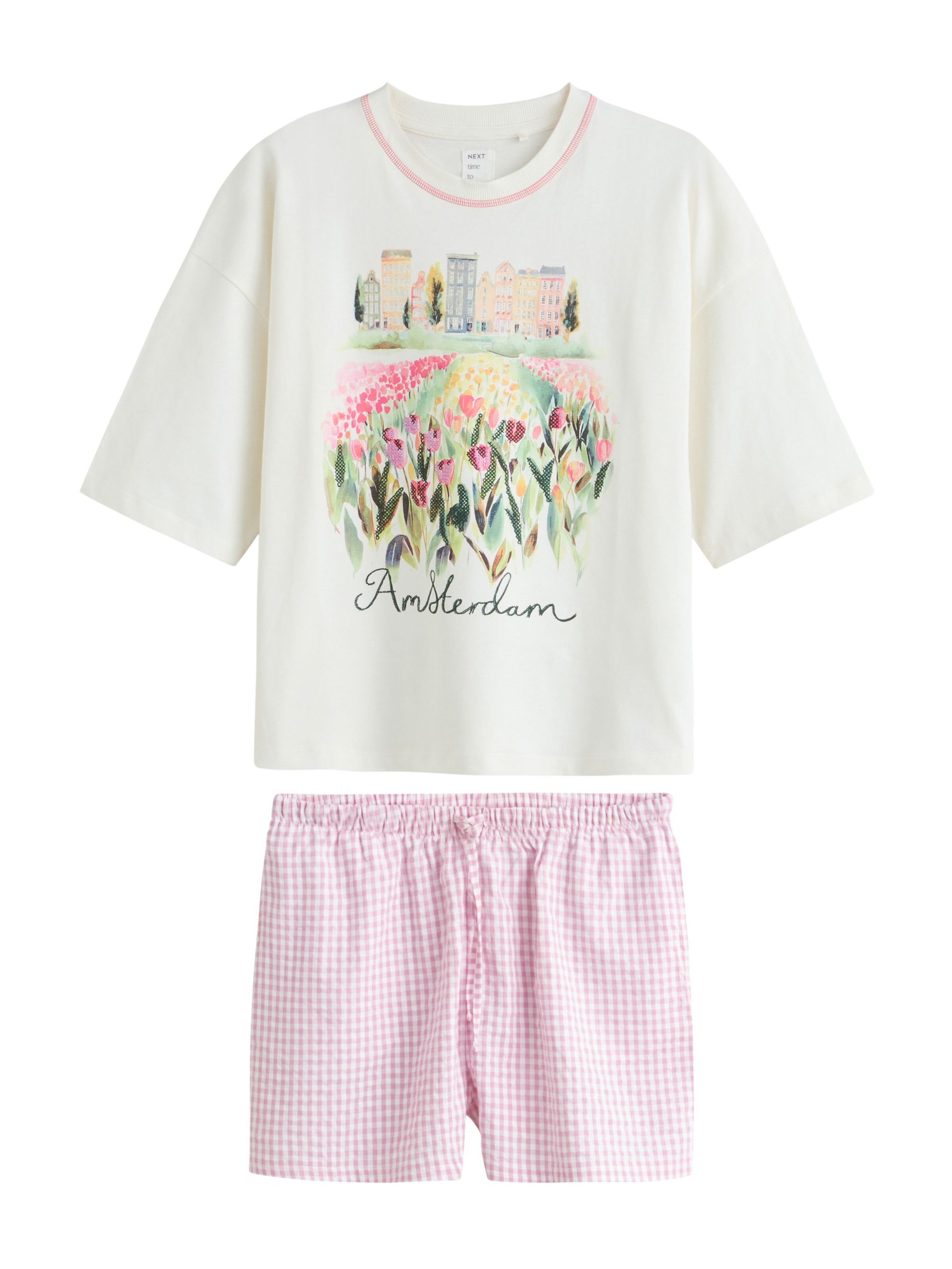 Next Korte pyjama in Roze: voorkant