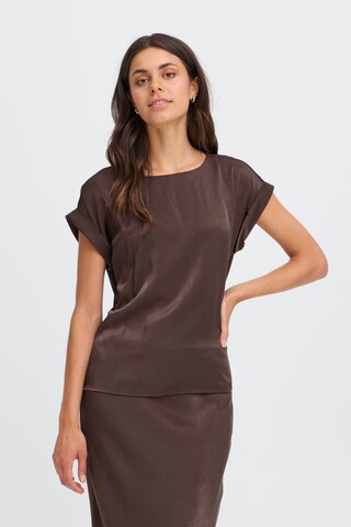 Fransa Blouse in Brown: front