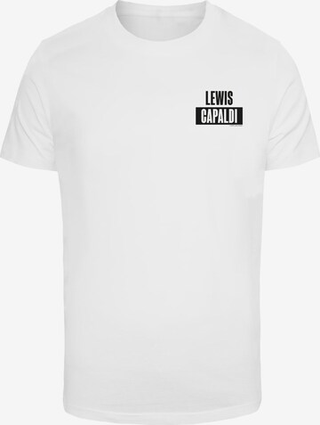 Merchcode Shirt 'Lewis Capaldi' in Wit: voorkant