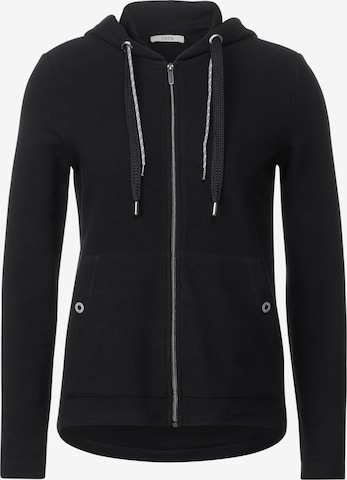 CECIL Zip-Up Hoodie in Black: front