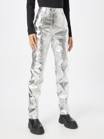 River Island Regular Trousers in Silver: front