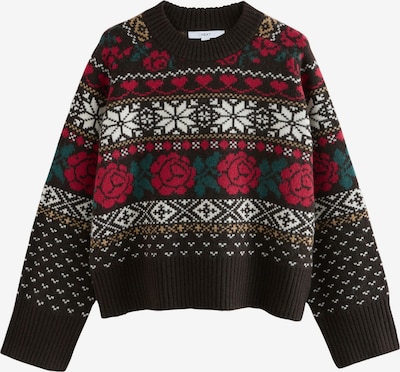 Next Neulepaita värissä suklaa / tummanvihreä / punainen / valkoinen, Tuotenäkymä