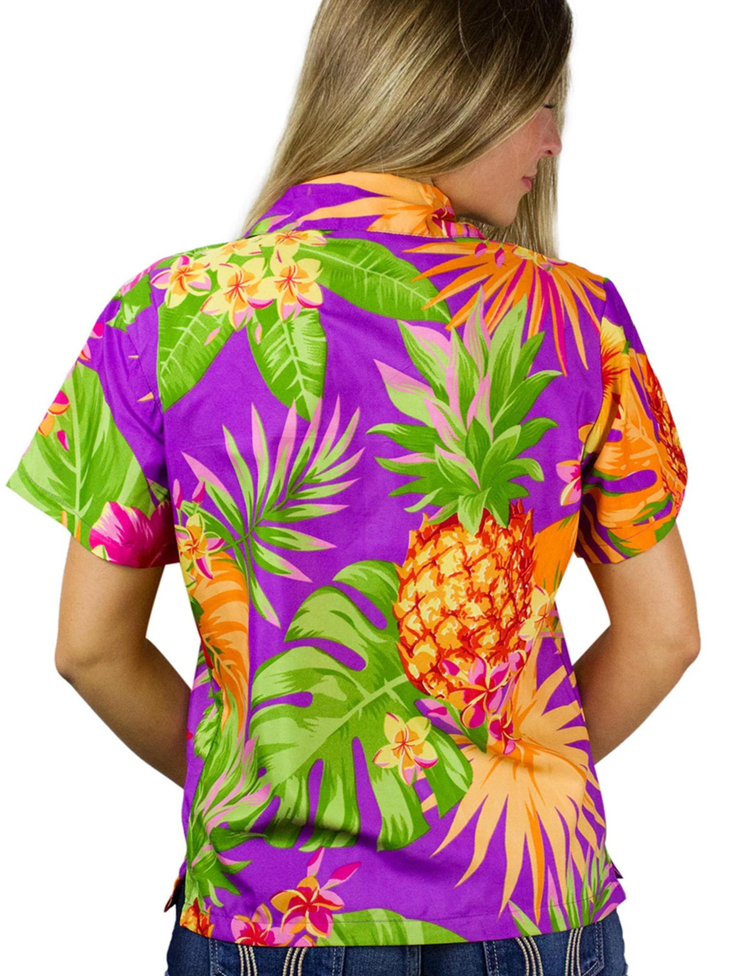 Camicia da donna 'Pineapple' di King Kameha in lilla