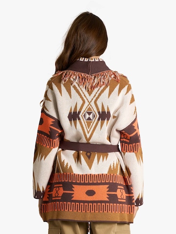 ViCOLO Knit Cardigan 'Folk-Chic' in Brown