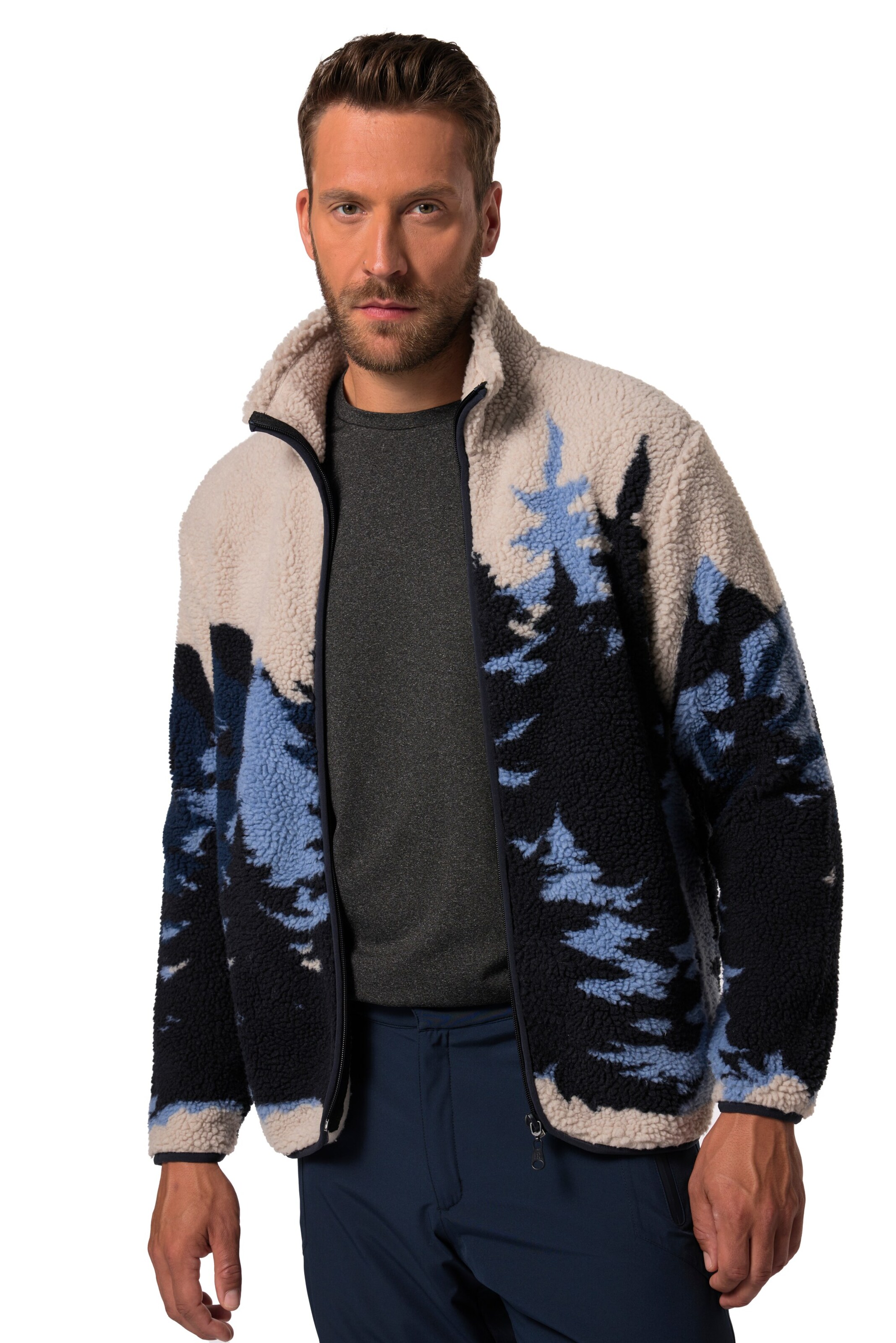 JAY-PI Fleece jas in Beige: voorkant