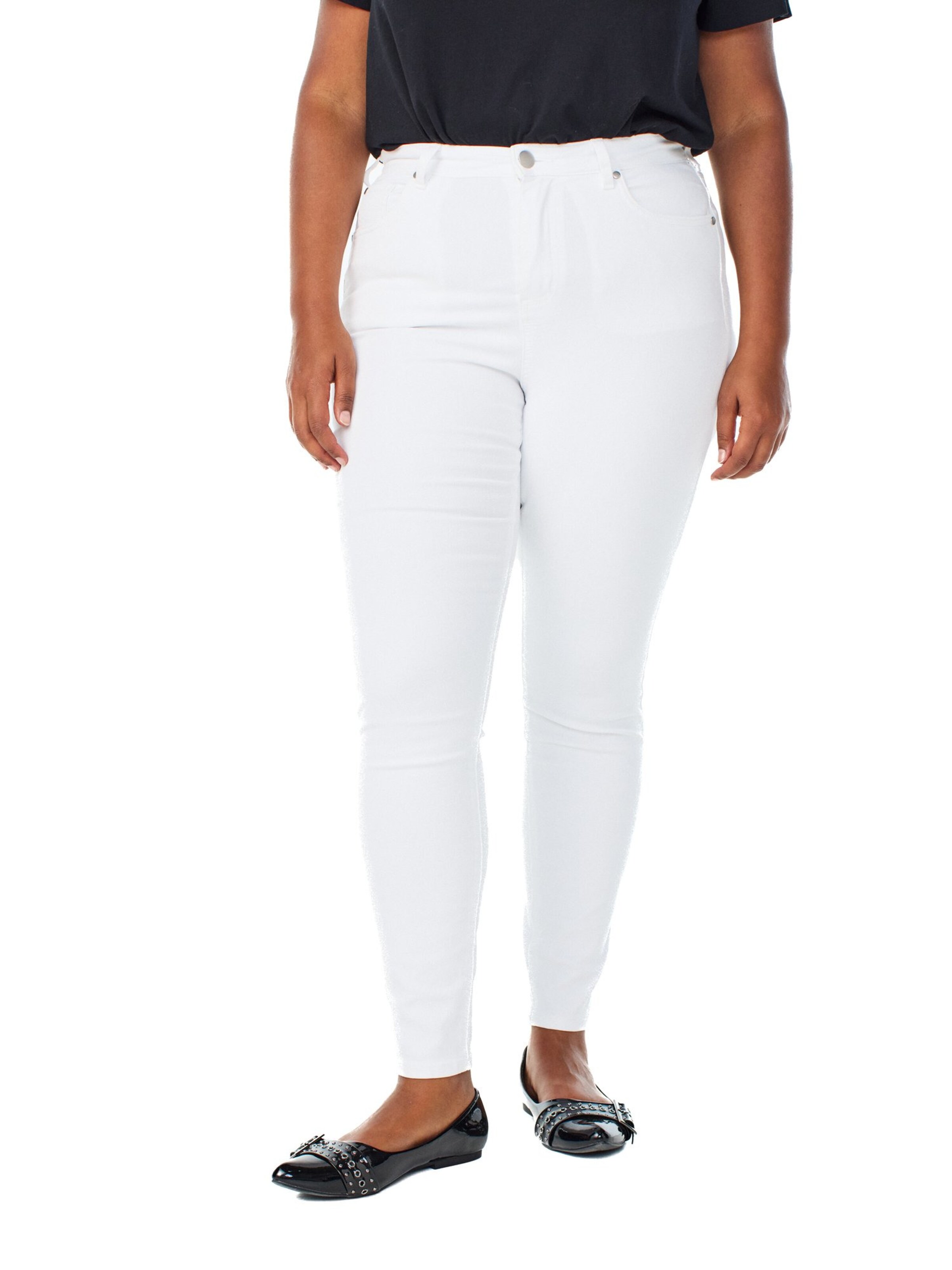 Zizzi Skinny Džíny 'Amy' – bílá: přední strana