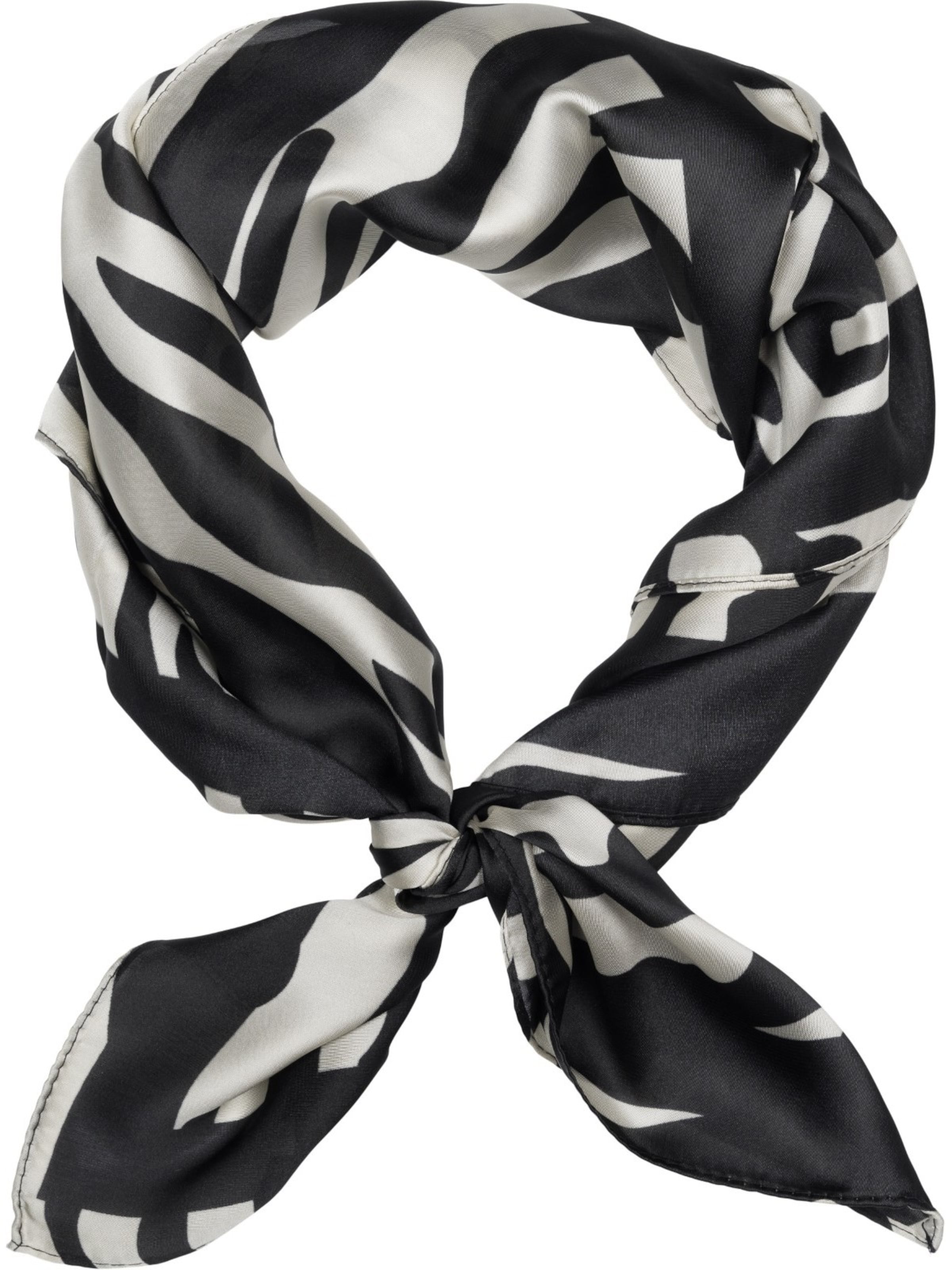 styleBREAKER Shawl 'Halstuch Zebra Muster Satin Optik' in Black: front