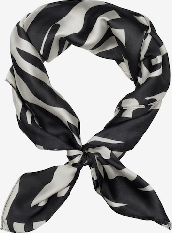 styleBREAKER Shawl 'Halstuch Zebra Muster Satin Optik' in Black: front