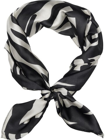 styleBREAKER Tuch 'Halstuch Zebra Muster Satin Optik'‌‌‌‌‌‌‌ in Schwarz: Vorderseite