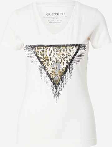 GUESS Shirt TRIANGLE TIGER in Cream ABOUT YOU