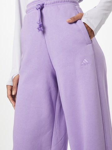 ADIDAS SPORTSWEAR Wide leg Workout Pants 'All Szn Fleece Wide' in Purple