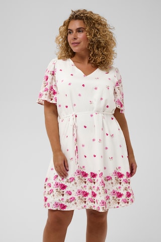 KAFFE CURVE Jurk 'Rosa' in Wit: voorkant
