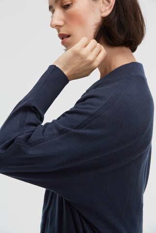SENSES.THE LABEL Cardigan KO:MET aus Feinstrick mit Zipper in Blau