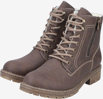 Rieker Lace-Up Ankle Boots in Brown