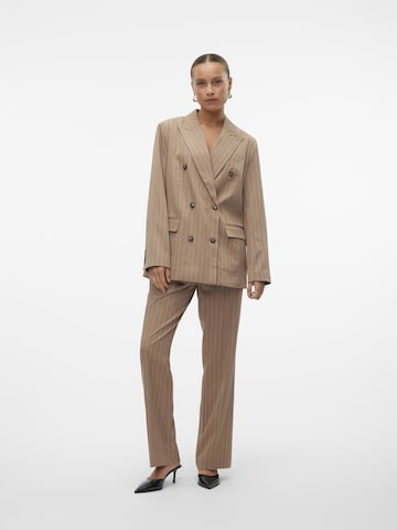 VERO MODA Loosefit Bukser med fals 'LEAH' i brun