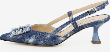 EVITA Slingpumps 'PERLA' in Blauw: voorkant