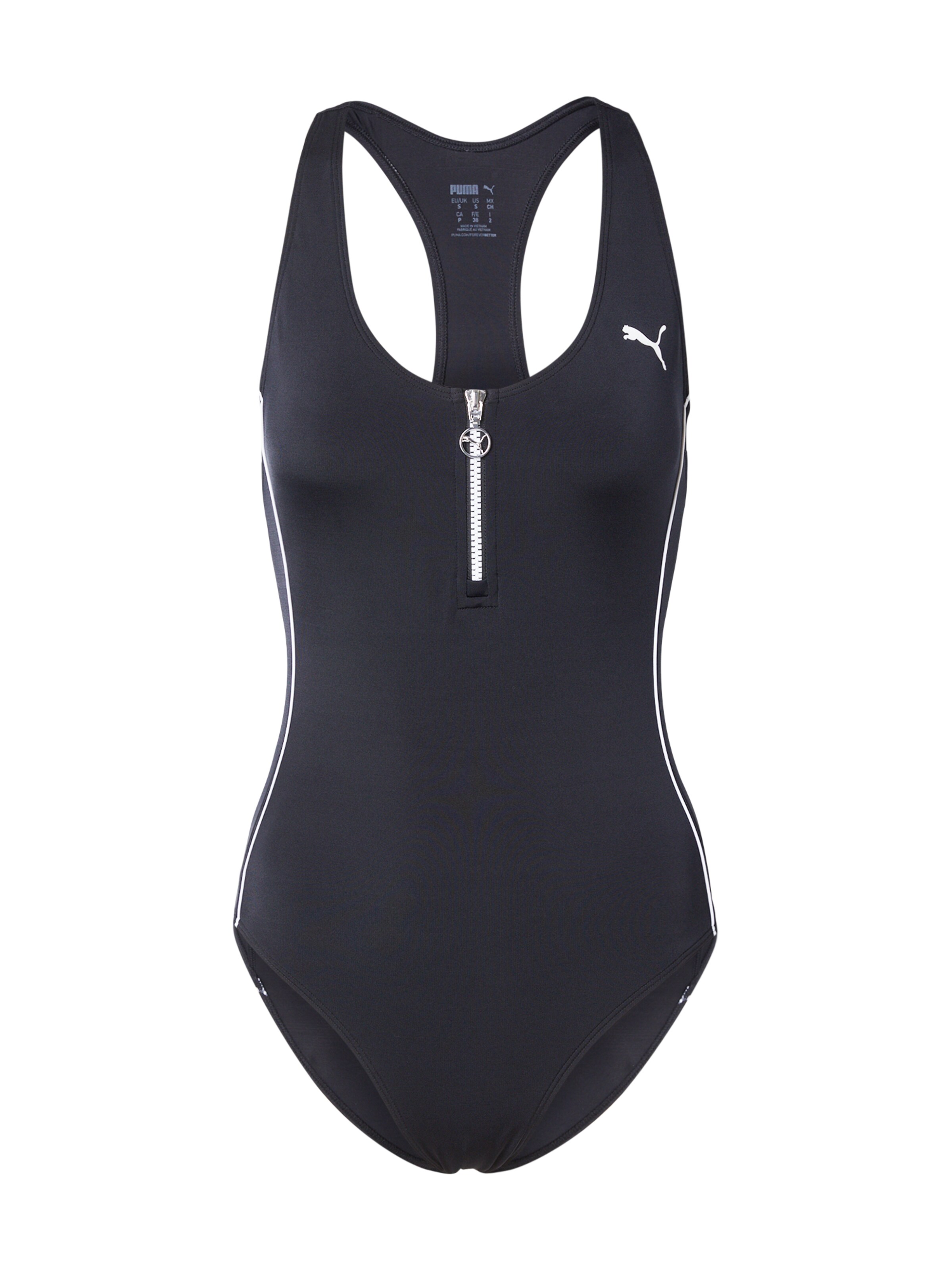 PUMA Bustier Sport fürdőruhák 'T7' - fekete: elől