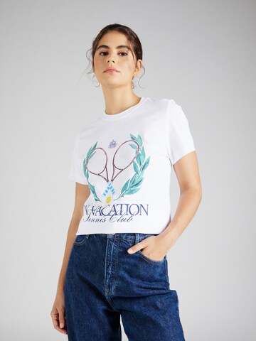 On Vacation Club T-shirt i vit: framsida