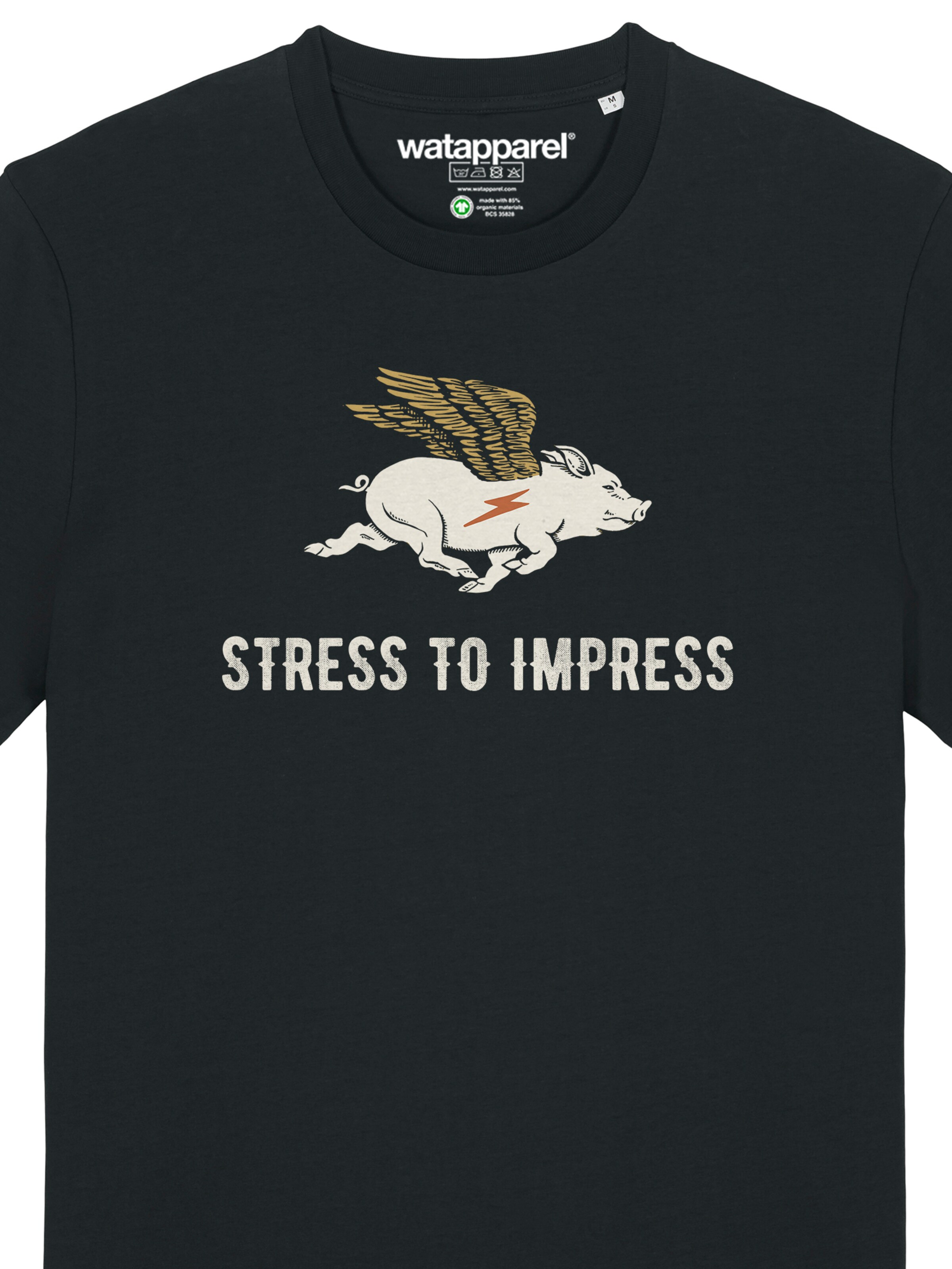 T-Shirt 'Stress To Impress' Watapparel en noir